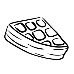 Waffel drawing, waffle outline, waffle outline drawing- dessert