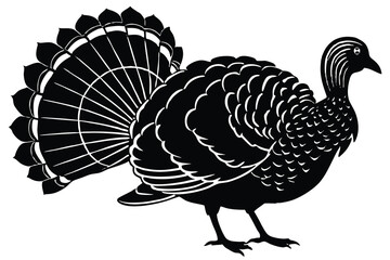  turkey silhouette vector illustration. 