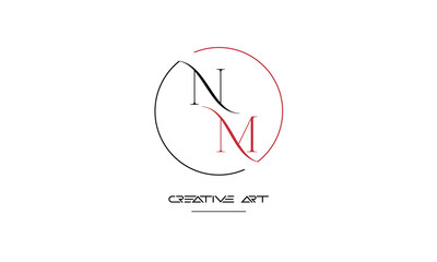 MN, NM, M, N abstract letters logo monogram