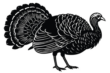  turkey silhouette vector illustration. 