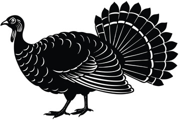  turkey silhouette vector illustration. 