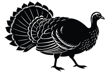  turkey silhouette vector illustration. 