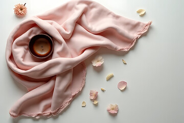 Relaxing aromatherapy session home lifestyle image calm environment top-down view serenity