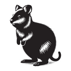 Charming quokka silhouette vector crafted for playful logos and illustrations – quokka silhouette – quokka vector – quokka illustration – silhouette of quokka

