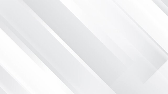 Elegant light grey white seamless looped background. Diagonal white stripes animation. Digital minimal geometric 3d BG. Technology metallic line. Premium luxury design template. Animated soft pattern