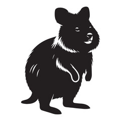 Happy and lively quokka silhouette perfect for playful logos and web design &ndash; quokka silhouette &ndash; quokka vector &ndash; quokka illustration &ndash; silhouette of quokka

