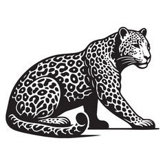 Sharp and clear leopard silhouette vector perfect for scalable design and branding – leopard silhouette – leopard vector – leopard illustration – silhouette of leopard

