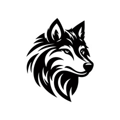 Wolf Head Logo Snowy Tracks