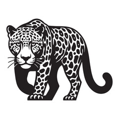 Stylish leopard silhouette vector ideal for contemporary logos and marketing materials – leopard silhouette – leopard vector – leopard illustration – silhouette of leopard

