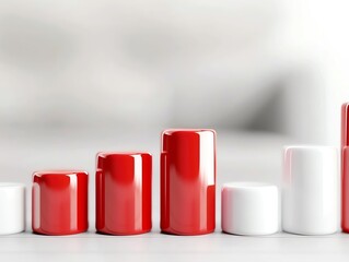 A projected bar graph turning gray past a red compliance zone