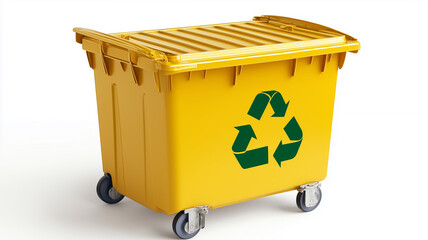 Environmentally Friendly Recycling Bin Isolated on White Background
