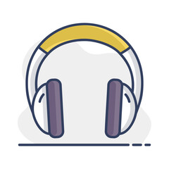 Headphones vector icon. Music sign