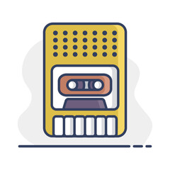 Vintage audio tape recorder vector icon
