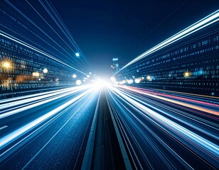 light trails on the highway