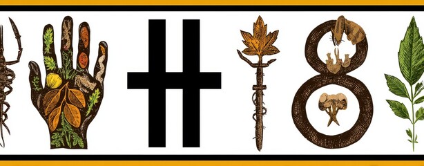 Silhouetted Patterns of Nature with Unique Textures and Elements for Science and Art Explorations