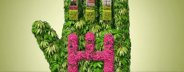 Creative Hand Design with Nature Elements Celebrating British Science Week and Environmental Awareness