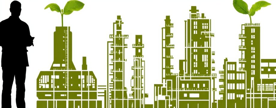 Modern British Science Week Concept with Urban Green Growth and Eco-Friendly Illustrations in Pastel Tones