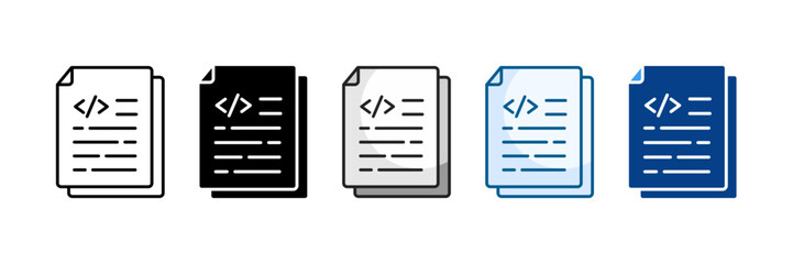 Code Documentation Icon Set Multiple Style Collection