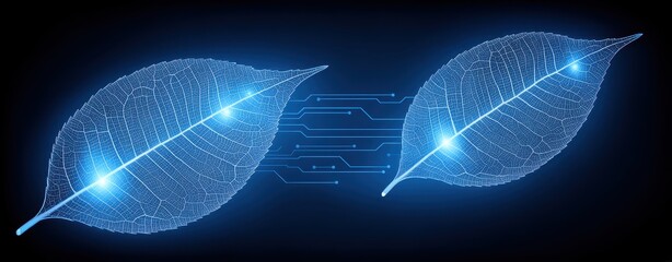 Minimalist Double Exposure Design Featuring Futuristic Leaves and Scientific Elements for British Science Week