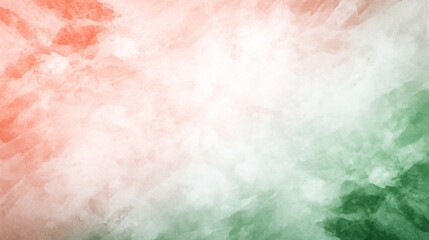 Fototapeta premium Abstract Watercolor Landscape: Coral and Emerald Hues