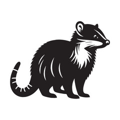 Minimalistic numbat silhouette vector for use in logos, branding, and digital artwork – numbat silhouette – numbat vector – numbat illustration – silhouette of numbat

