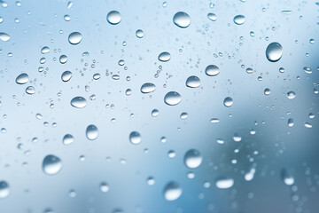 A pattern of water droplets on blue background creating a modern and artistic look for backgrounds or textiles