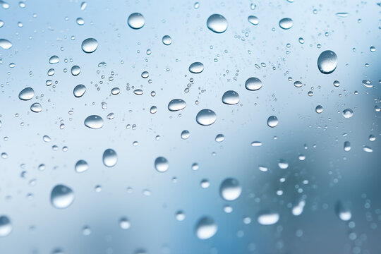 A pattern of water droplets on blue background creating a modern and artistic look for backgrounds or textiles