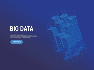 Big Data in Blue Abstract Background