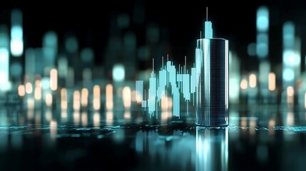 Analyzing financial trends virtual environment graphical representation data visualization business insights