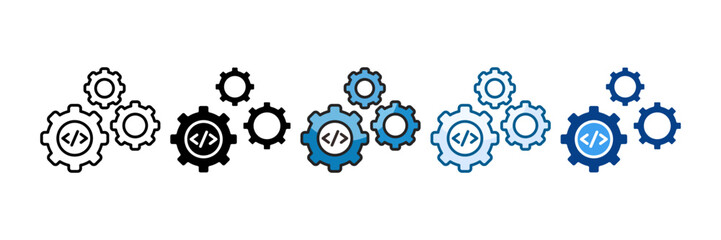 Build Automation Icon Set Multiple Style Collection