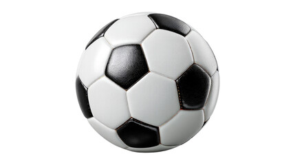 Fototapeta premium Classic Soccer Ball: A classic black and white soccer ball, ready for action, representing the thrill of the sport.