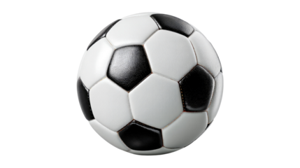Classic Soccer Ball: A classic black and white soccer ball,  ready for action, representing the thrill of the sport.