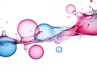 An abstract background with water bubbles floating weightlessly isolated on white background