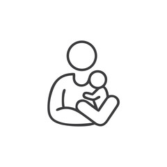 Person Holding Baby Icon for Parenting and Childcare Content - Perfect for Family Websites, Pediatric Services and Early Childhood Education Materials
