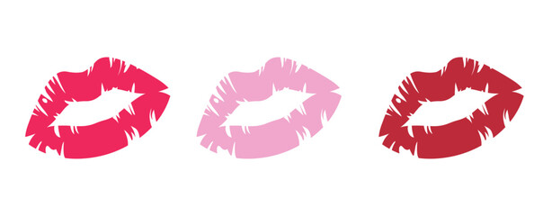 kiss mark lips cute love lipstick vector emoji illustration