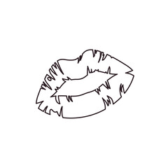 kiss mark lips cute love lipstick vector emoji illustration