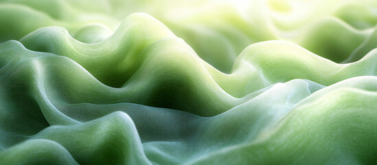 Fototapeta premium Abstract soft green fabric folds.