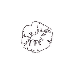 kiss mark lips cute love lipstick vector emoji illustration