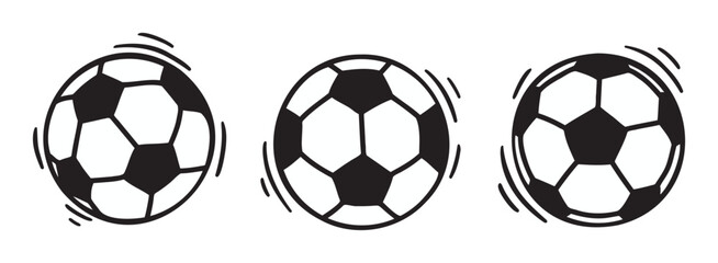 soccer ball doodle hand drawn icon. Outline drawing soccer ball line clipart symbol