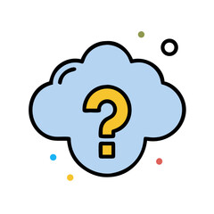 Cloud with Question Mark Icon - Colorful Cloud Computing Inquiry Symbol