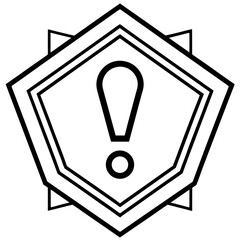 Warning Shield Outline Icon - Minimal Alert and Caution Symbol