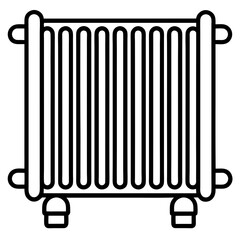 Classic Radiator Outline Icon - Minimal Heating System Line Art