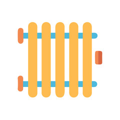 Colorful Flat Radiator Icon - Modern Heating System Illustration