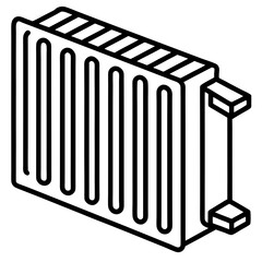 Radiator Heater Icon - Minimalist Heating Appliance Line Art
