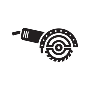 black circular saw tool icon clip art preview