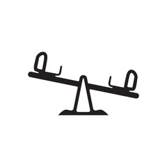 Playground seesaw silhouette vector