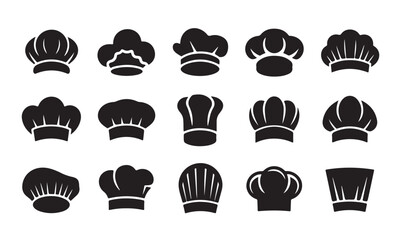Chef hat icon set