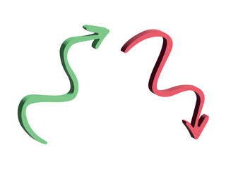 3d arrow symbol. Business clipart. Single element for design