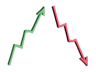 3d arrow symbol. Business clipart. Single element for design