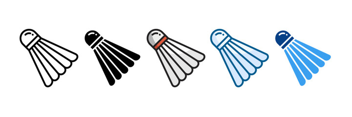 Badminton Icon Set Multiple Style Collection